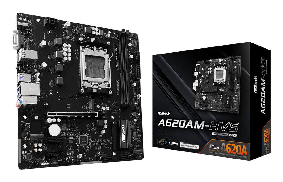 Asrock A620AM-HVS AMD A620A Sokkel AM5 micro ATX