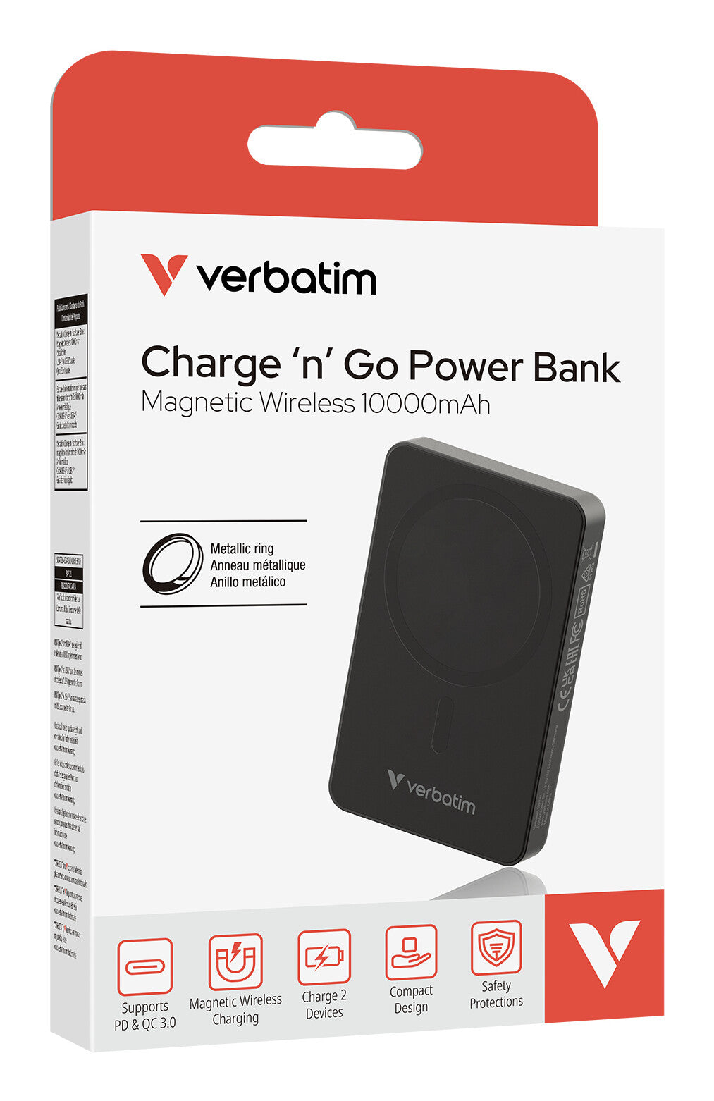 Verbatim Charge 'n' Go Essentials 10000 mAh Trådløs opladning Sort