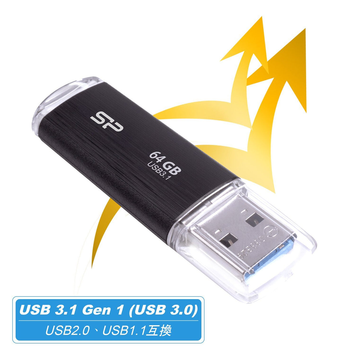 Silicon Power Blaze B02 USB-nøgle 64 GB USB Type-A 3.2 Gen 1 (3.1 Gen 1) Sort