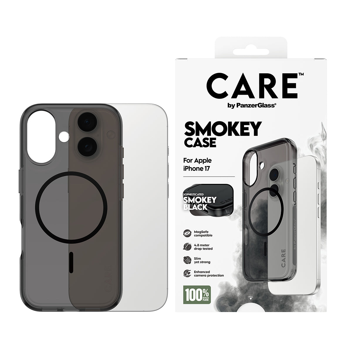 PanzerGlass CARE™ by ® Smokey Case m. Sort MagSafe iPhone 17