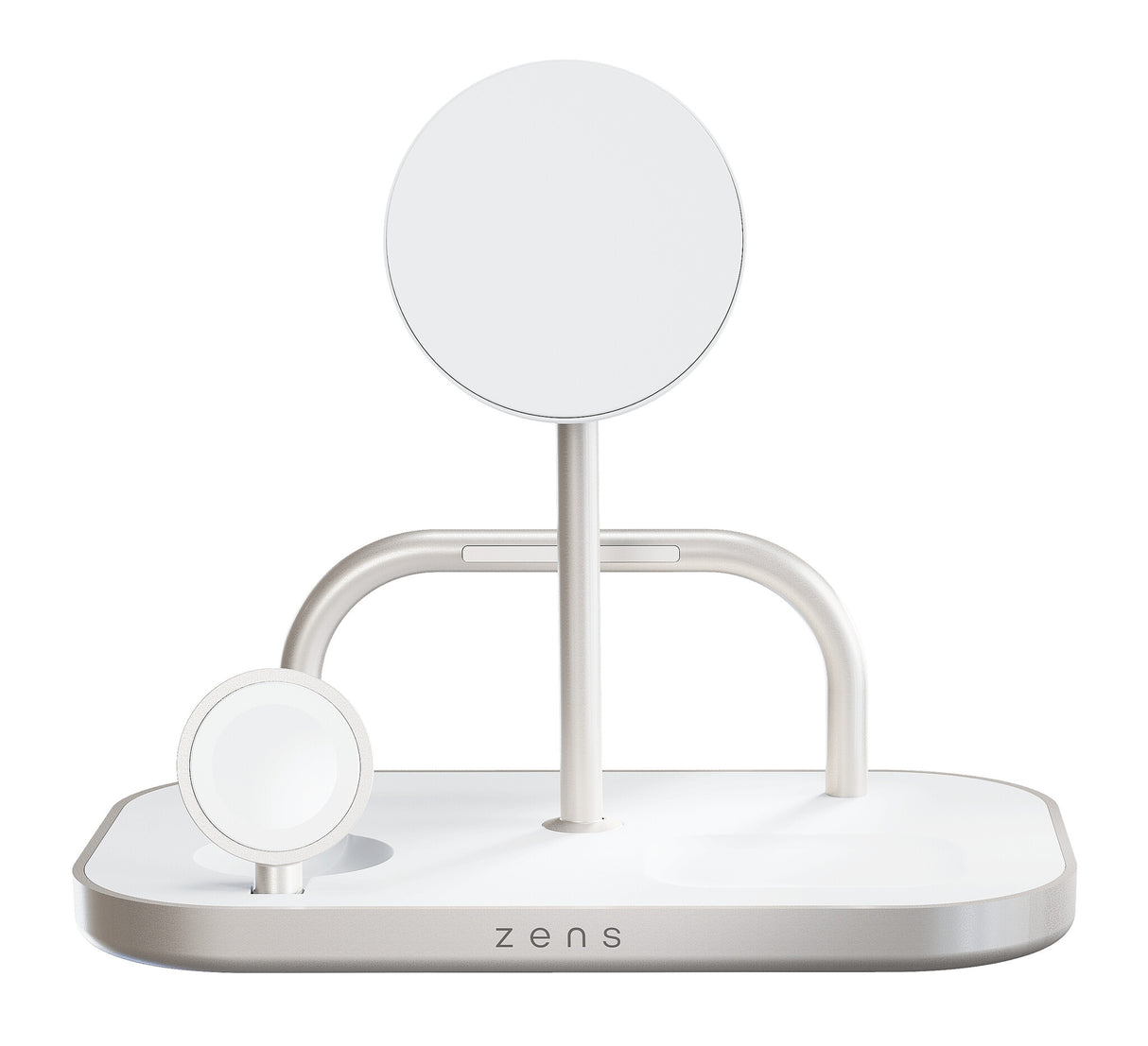 ZENS ZEDC29W/00 oplader til mobil enhed Hovedtelefoner, Smartphone, SmartWatch Sølv, Hvid Vekselstrøm, USB Trådløs opladning Hurtig opladning Indendørs