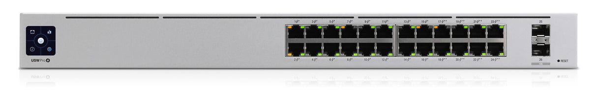 Ubiquiti UniFi Pro 24-Port PoE Administreret L2/L3 Gigabit Ethernet (10/100/1000) Strøm over Ethernet (PoE) 1U Sølv