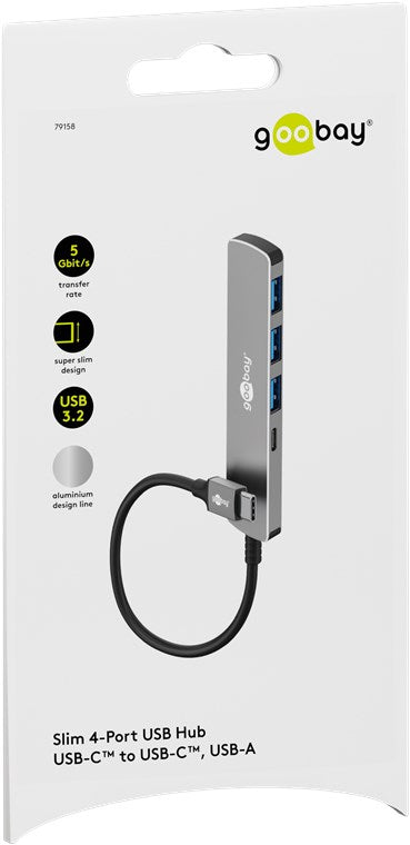 Goobay Slim 4-Port USB-C Hub 1xUSB-C 3xUSB-A