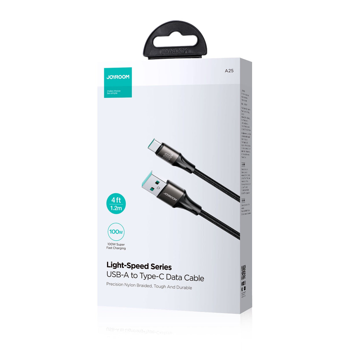 JOYROOM SA25-AC6 USB-kabel 1,2 m USB A USB C 0,48 Gbit/sek. 100 W Sort