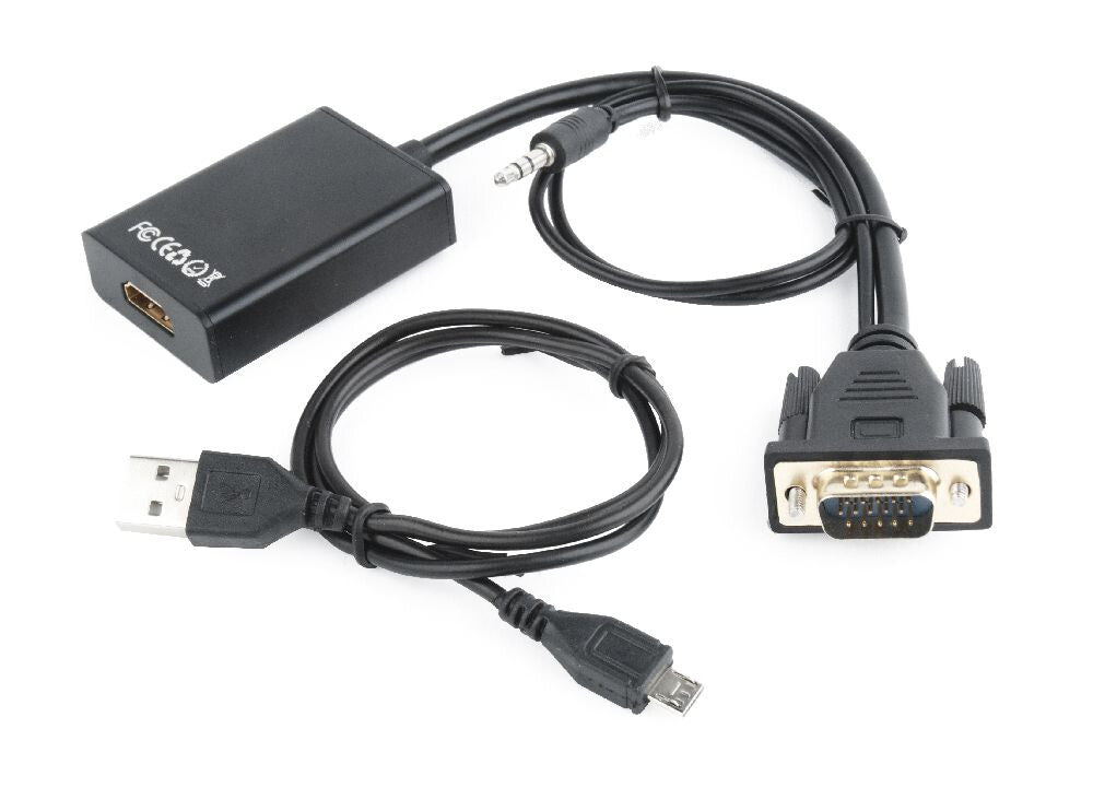Gembird A-VGA-HDMI-01 videokabel adapter 0,15 m HDMI Type A (Standard) VGA (D-Sub) Sort