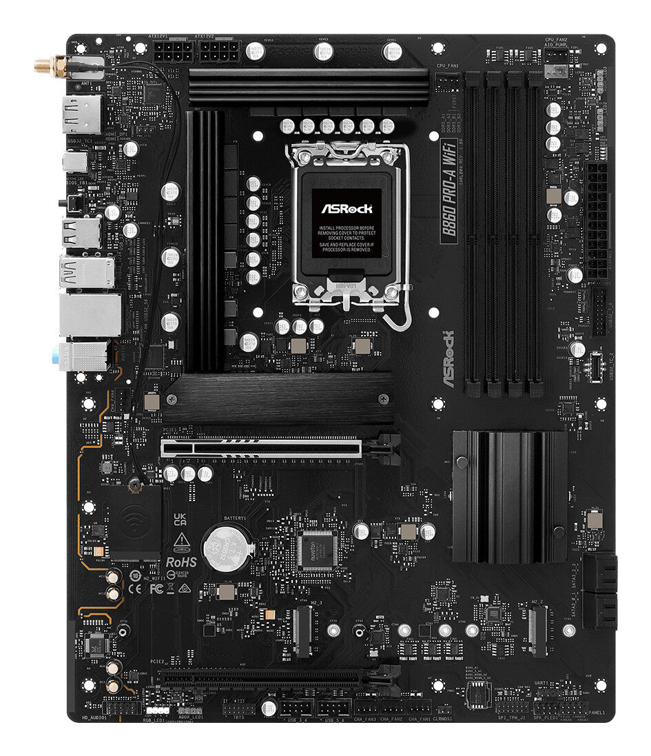 ASRock B860 PRO-A WIFI | Processor family Intel | Processor socket LGA1851 | DDR5 | Supported hard disk drive interfaces SATA