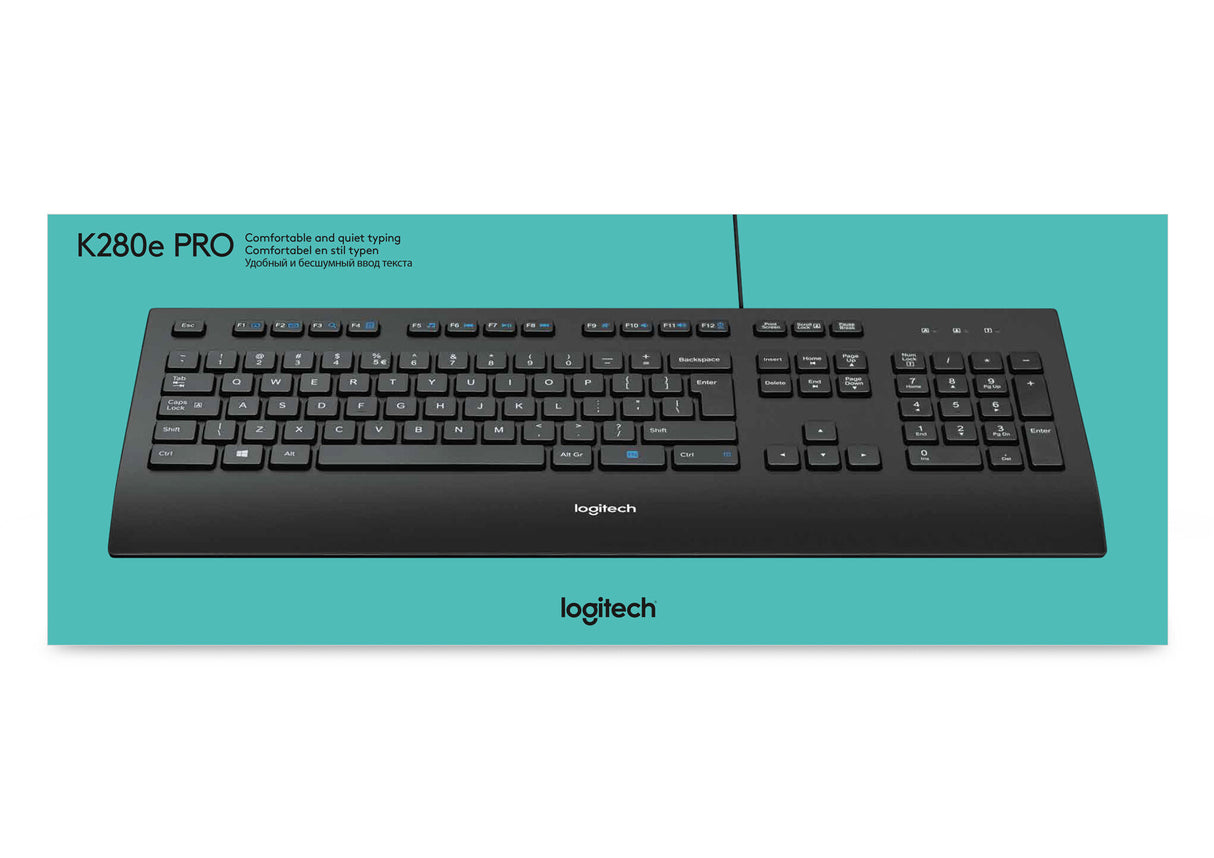 Logitech K280e for Business tastatur Kontor USB QWERTY US International Sort