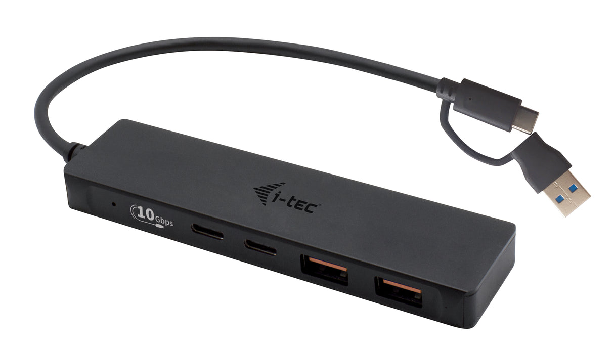 i-tec Metal C31HUBMETAL2A2C interface hub USB 3.2 Gen 1 (3.1 Gen 1) Type-C 10000 Mbit/s Sort