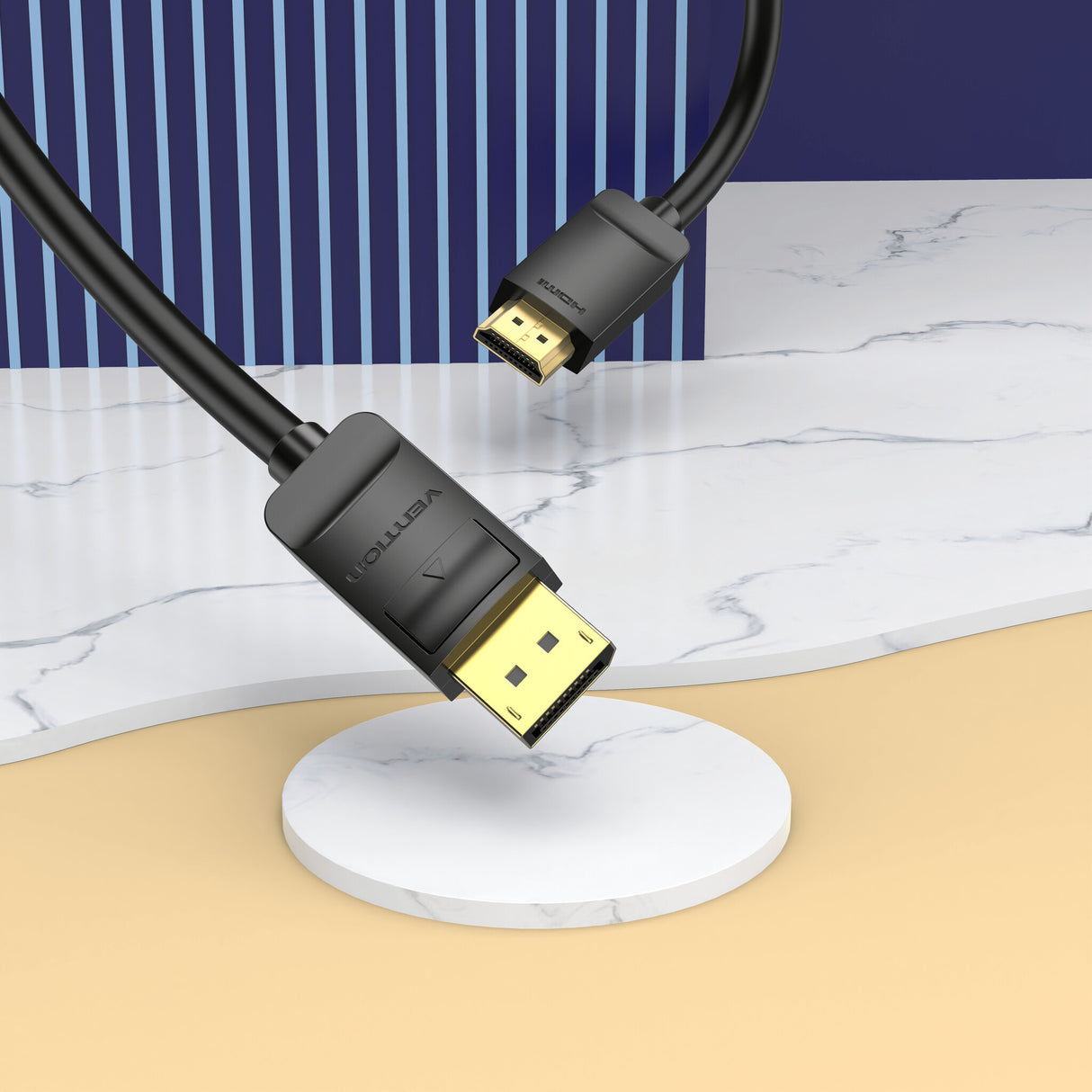 Vention HADBI videokabel adapter 3 m DisplayPort HDMI Sort
