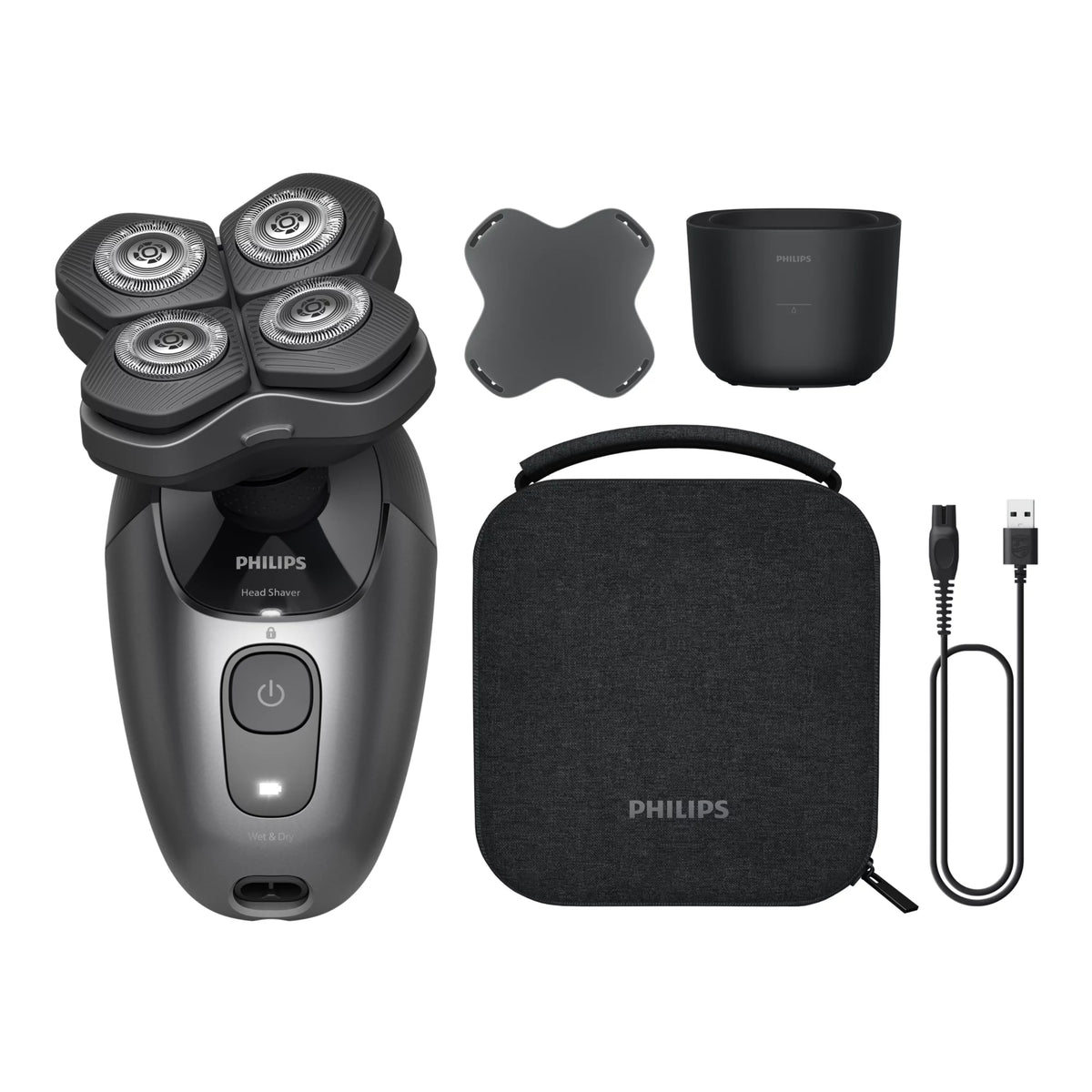 Philips 7000 Series HS7980 Pro Hovedshaver Sort Sølv