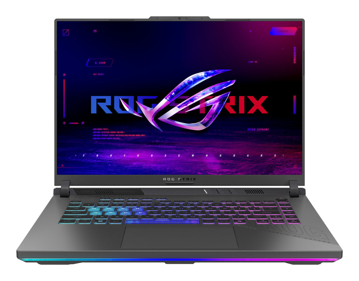 ASUS ROG Strix G16 G614PR-RV092W AMD Ryzen™ 9 8940HX Laptop 40,6 cm (16") WUXGA 16 GB DDR5-SDRAM 1 TB SSD NVIDIA GeForce RTX 5070 Ti Wi-Fi 6E (802.11ax) Windows 11 Home Sort, Grå