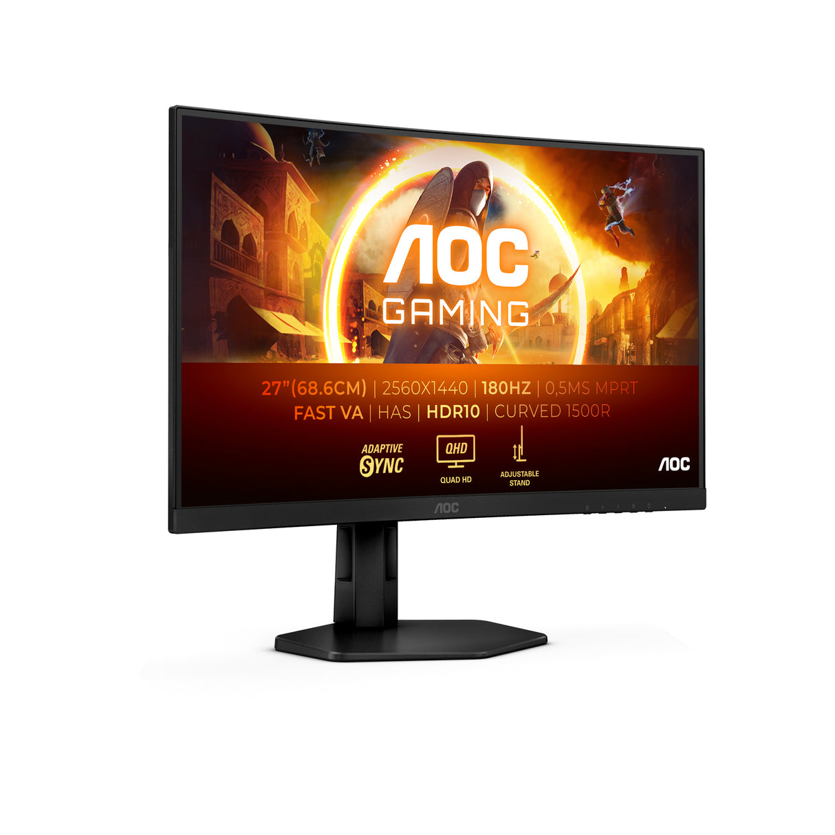 AOC G4 CQ27G4X computerskærm 68,6 cm (27") 2560 x 1440 pixel Quad HD LCD Sort
