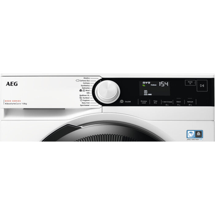 AEG Series 8000 TR834X85M tørretumbler Fritstående Front-læsning 8 kg Hvid
