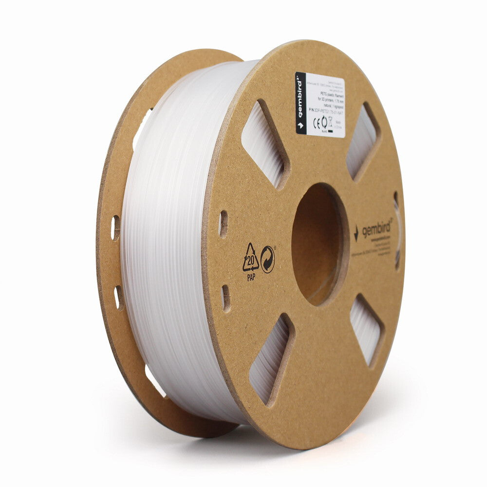 Gembird PETG filament 1.75mm Hvid 3DP-PETG1.75-01-W