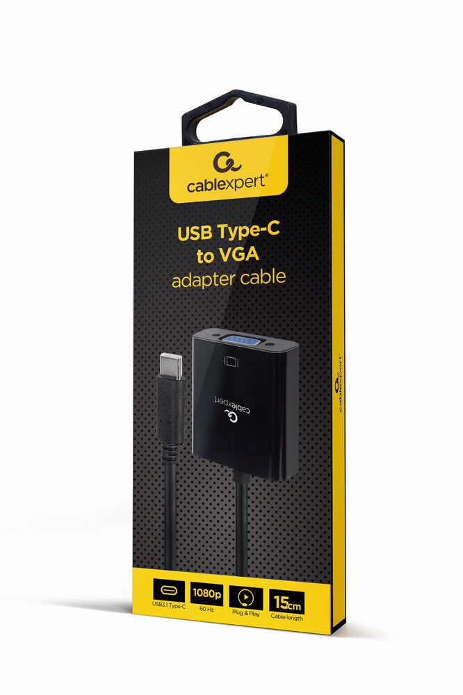 Gembird A-CM-VGAF-01 USB grafisk adapter 1920 x 1080 pixel Sort