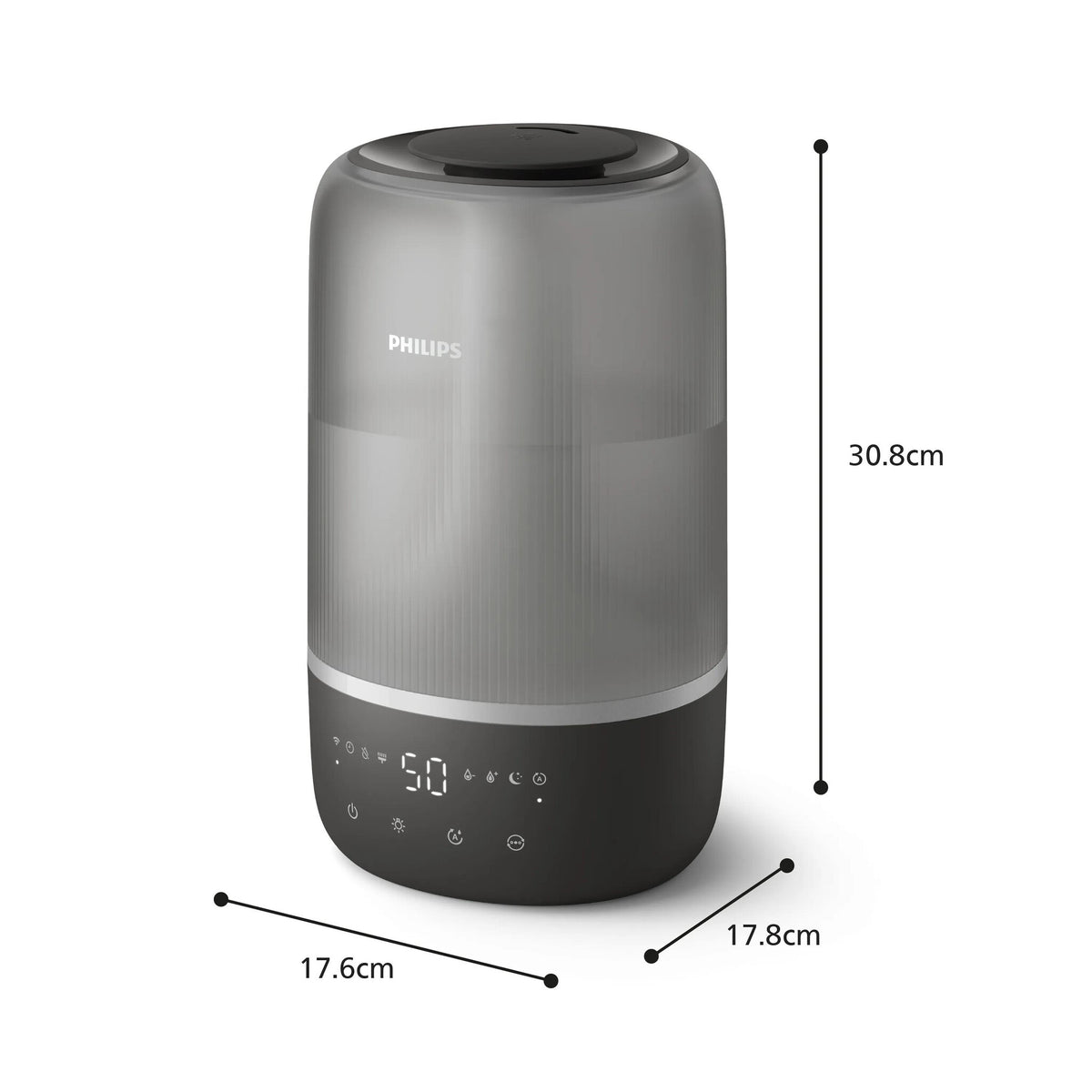 Philips 1000 series HU1510/03 humidifier Ultrasonic 3 L Silver 19.6 W