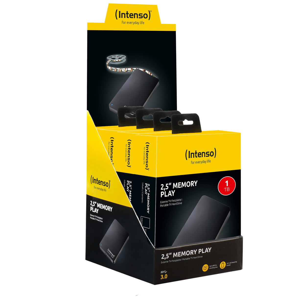 Intenso 2.5" Memory Play USB 3.0 1TB ekstern harddisk 5400 rpm 2.5" Micro-USB B 3.2 Gen 1 (3.1 Gen 1) Sort