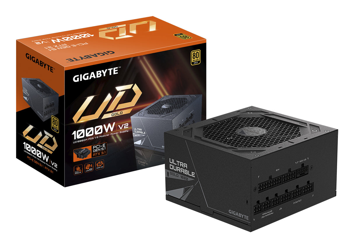 GIGABYTE UD1000GM PG5 V2 enhed til strømforsyning 1000 W 20+4 pin ATX ATX Sort