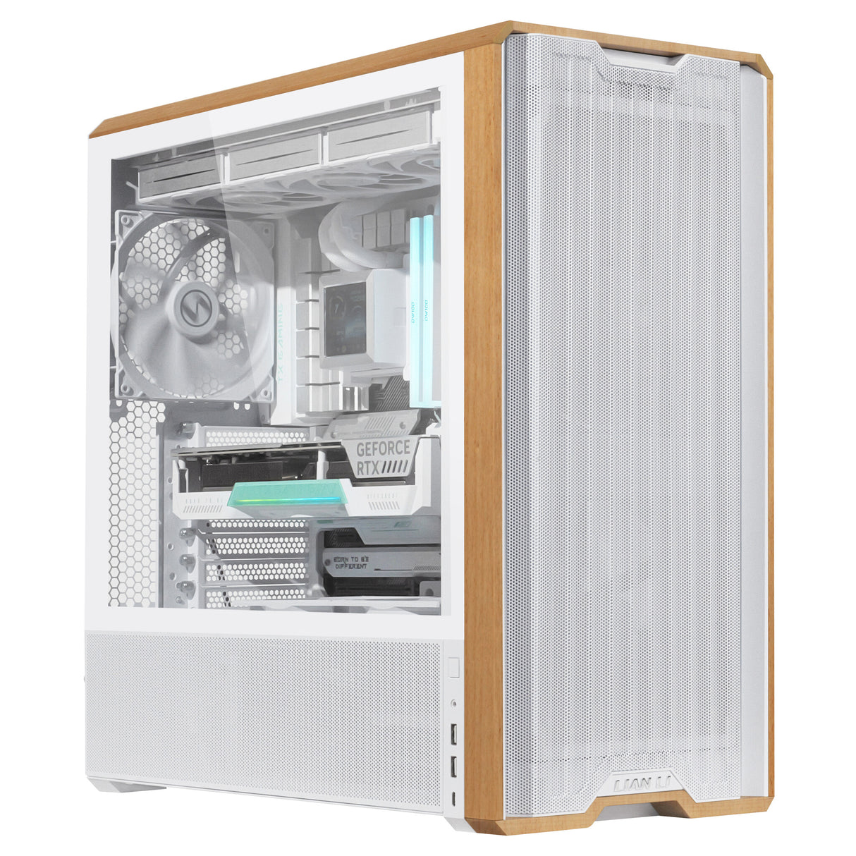 Lian Li Lancool LAN217W computeretui Midi Tower Hvid, Træ