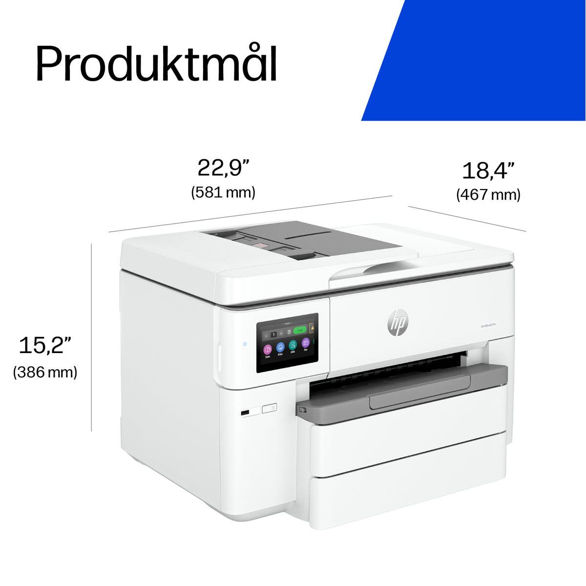 HP Officejet Pro 9730e Wide Format All-in-One Blækprinter