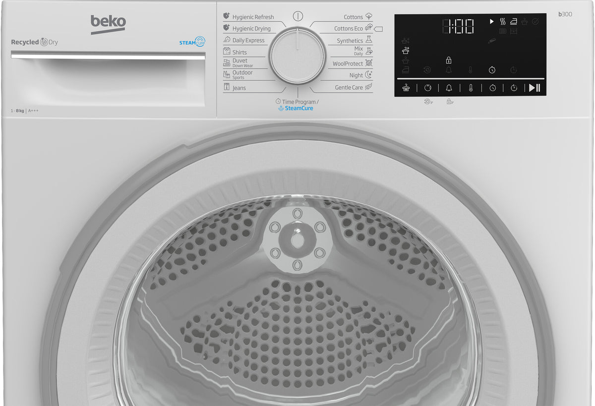 Beko B3T42242 tørretumbler Fritstående Front-læsning 8 kg Hvid