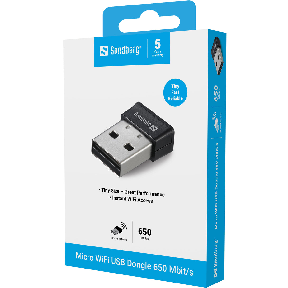 Sandberg Micro Wifi Dongle 650 Mbit/s, Black