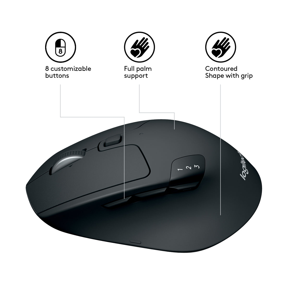 Logitech M720 Triathlon Optisk Trådløs Sort