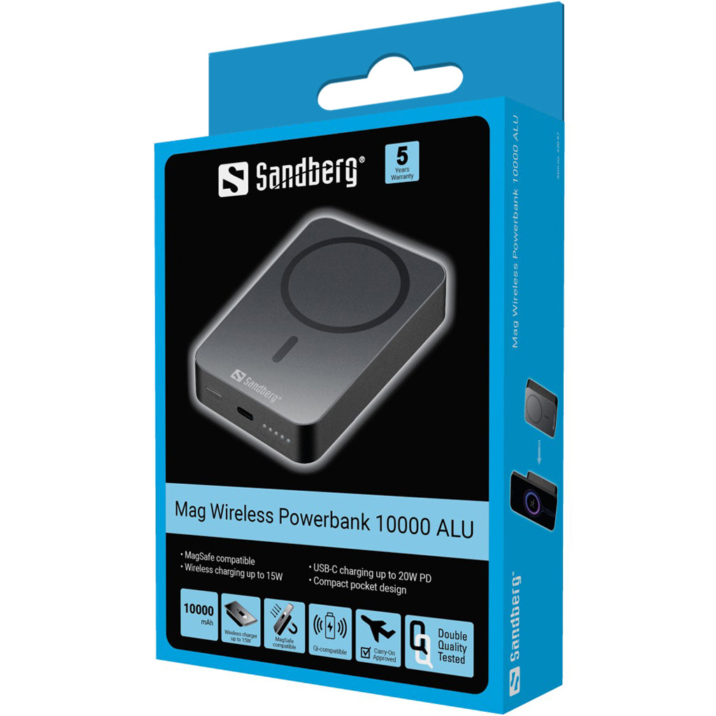 Sandberg Mag Wireless Powerbank 10000 ALU