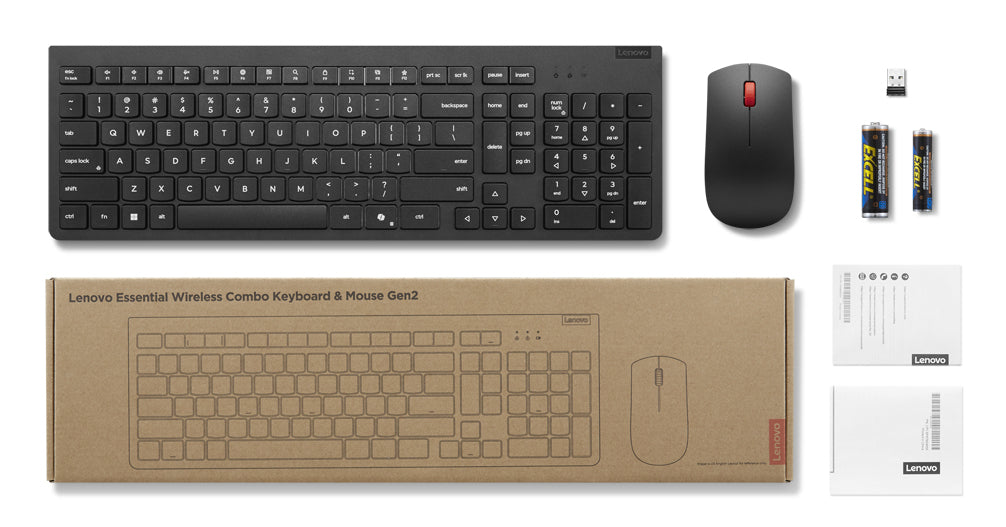 Lenovo Essential Wireless Combo Gen 2 Sæt med mus og tastatur Trådløs Dansk
