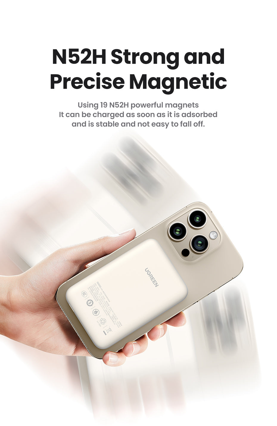 Ugreen Trådløs power bank 10000mAh 20Watt 1xUSB-C Hvid