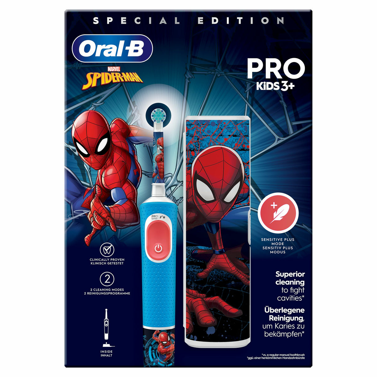 Oral-B Vitality Pro Kids 3+ med Etui Elektrisk tandbørste Spider-Man