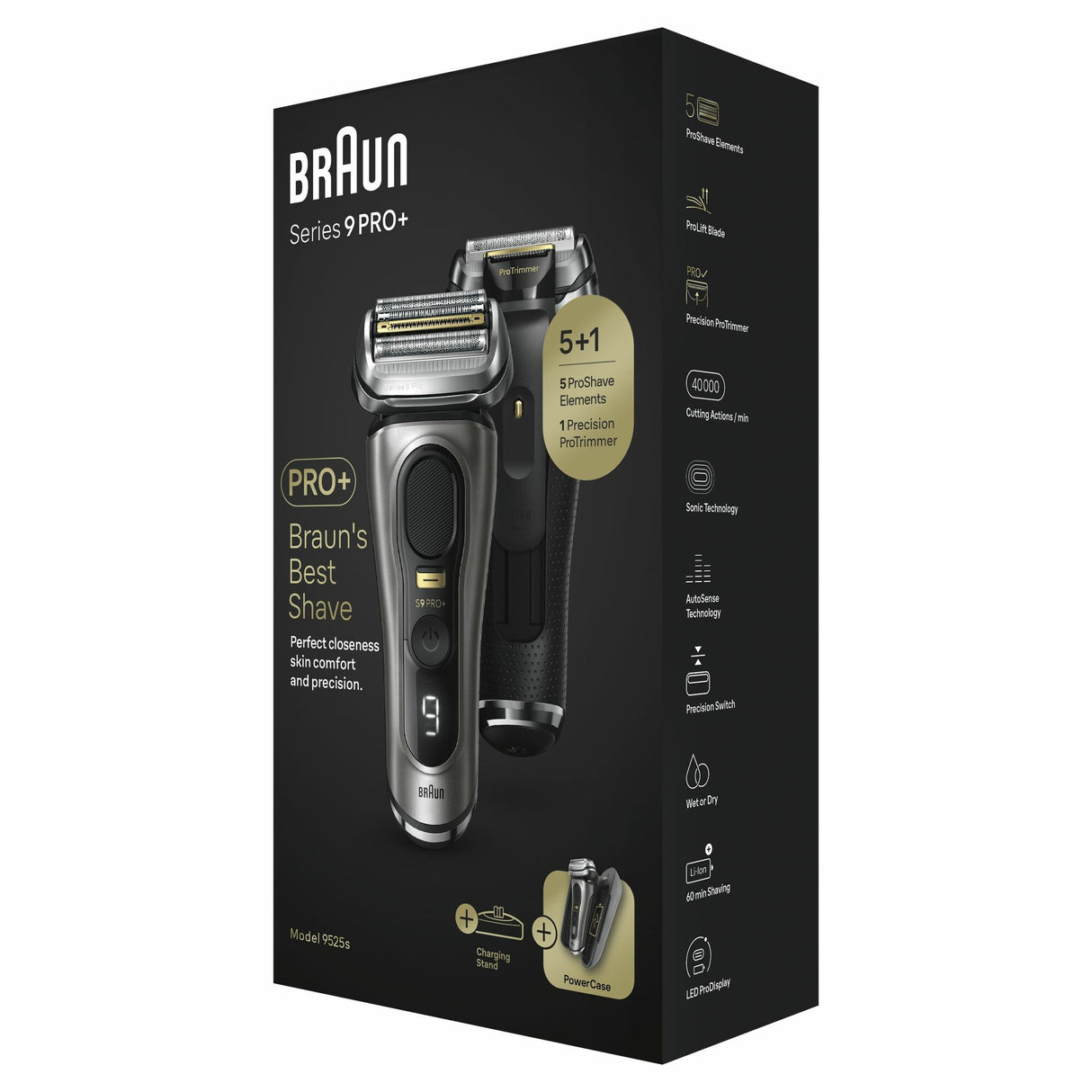 Braun Series 9 Pro+ 9525s Wet & Dry Folie shaver Trimmer Metallic