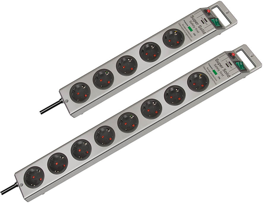 brennenstuhl Super-Solid Line Strømstødsbeskytter 8-stik 16A Sølv