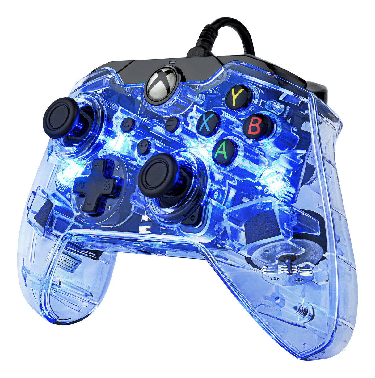 PDP Afterglow Sort, Blå, Transparent USB Gamepad Analog/digital Xbox One, Xbox Series S, Xbox Series X