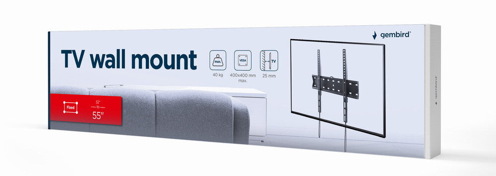 Gembird WM-55F-02 tv-beslag 139,7 cm (55") Sort
