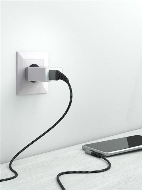 Goobay USB-A til USB-C 90° vinklet kabel 0.5 m Sølv