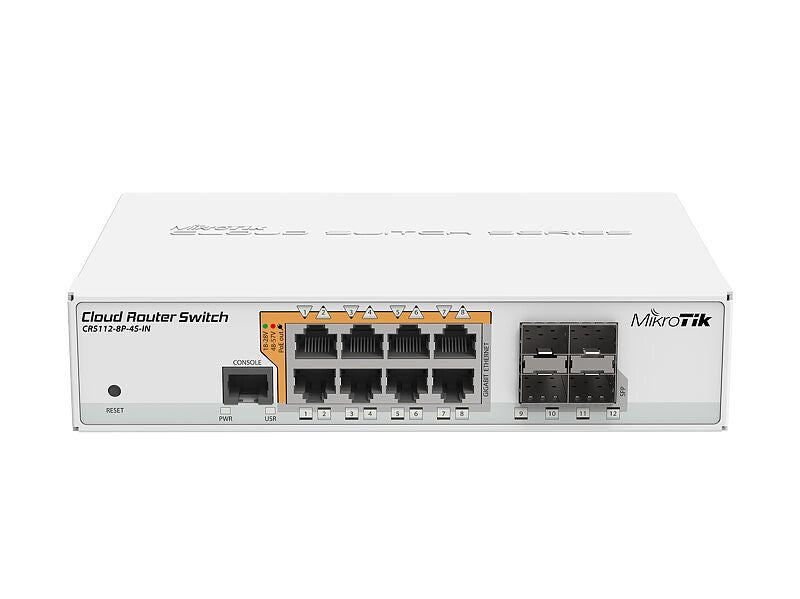 Mikrotik CRS112-8P-4S-IN netværksswitch Gigabit Ethernet (10/100/1000) Strøm over Ethernet (PoE) Hvid