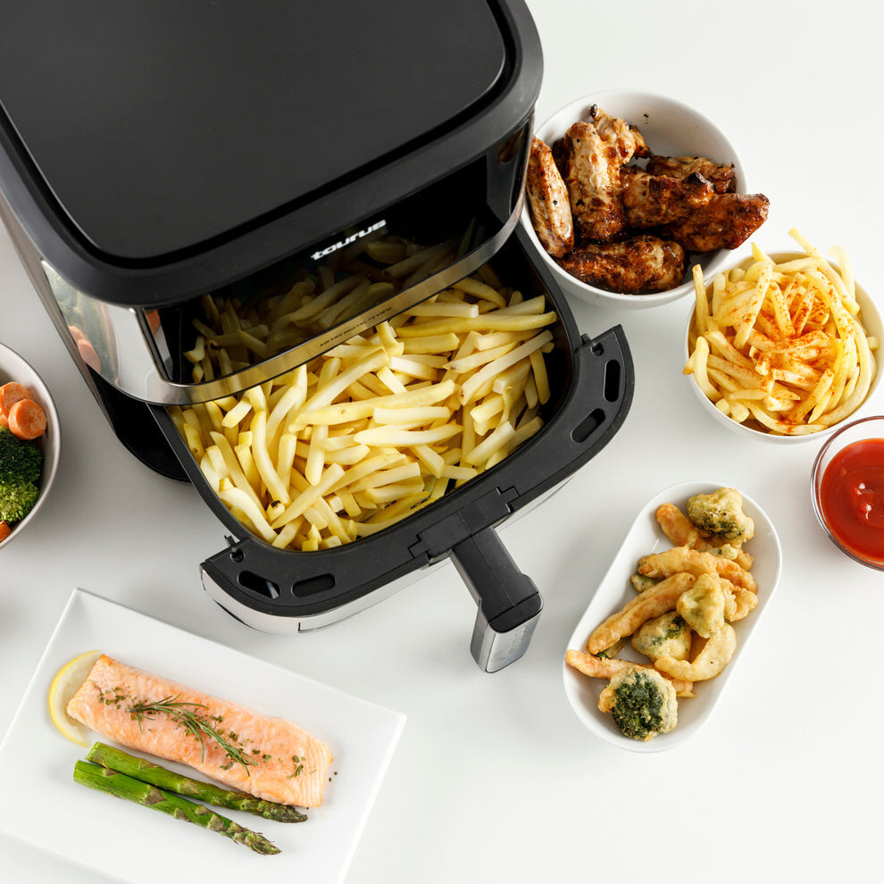 Taurus AIR FRY DIGITAL 7S VIEW Enkelt 6,5 L Enkeltstående 1600 W Varmluftsteger Sølv, Sort