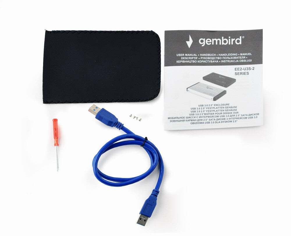 Gembird EE2-U3S-2-B drevkabinet HDD kabinet Blå 2.5"