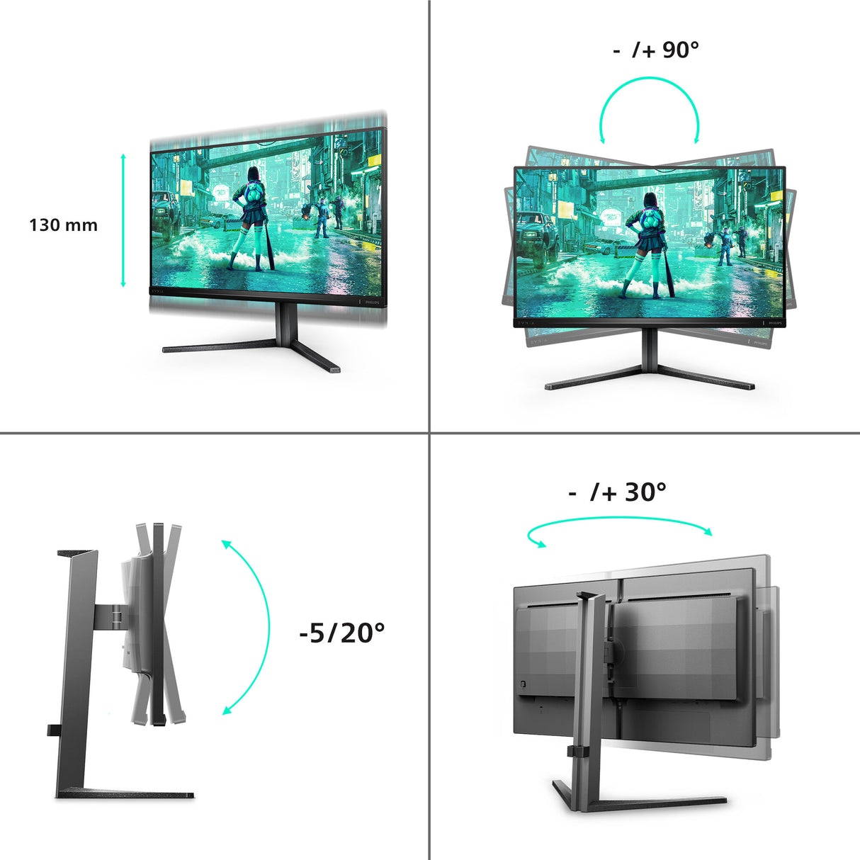 Philips Evnia 25M2N3200W/00 computerskærm 62,2 cm (24.5") 1920 x 1080 pixel Fuld HD LCD Grå