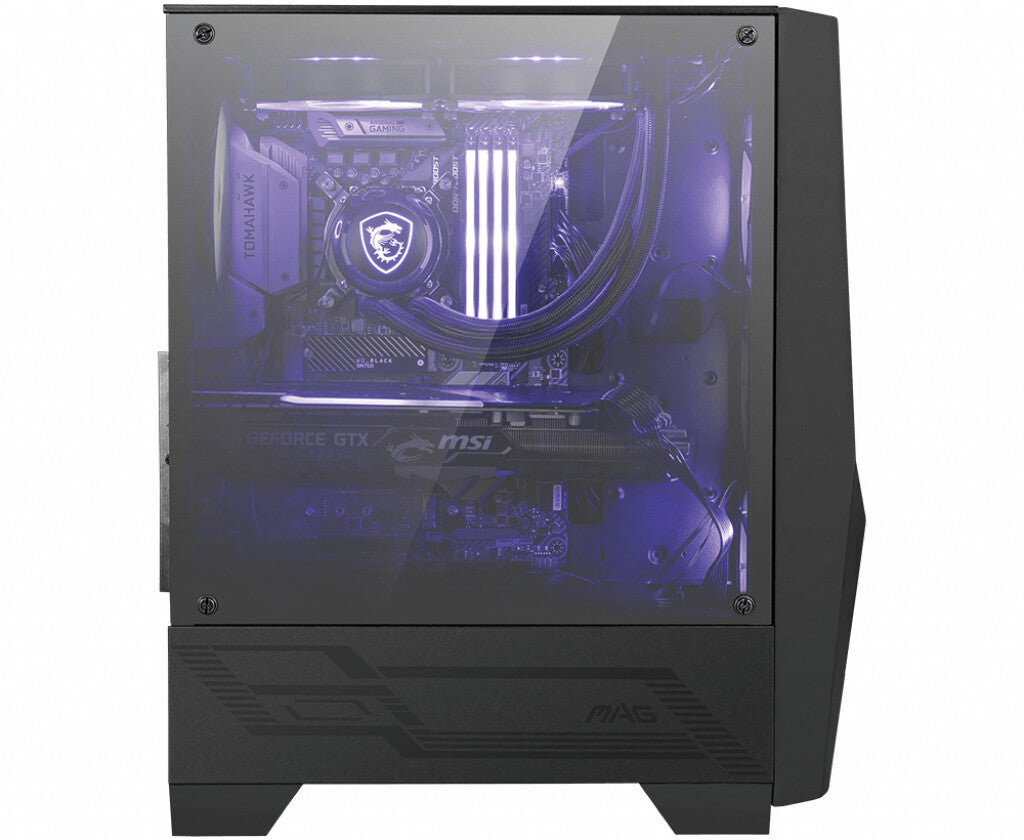 MSI MAG Forge 100M Midi Tower Sort, Transparent