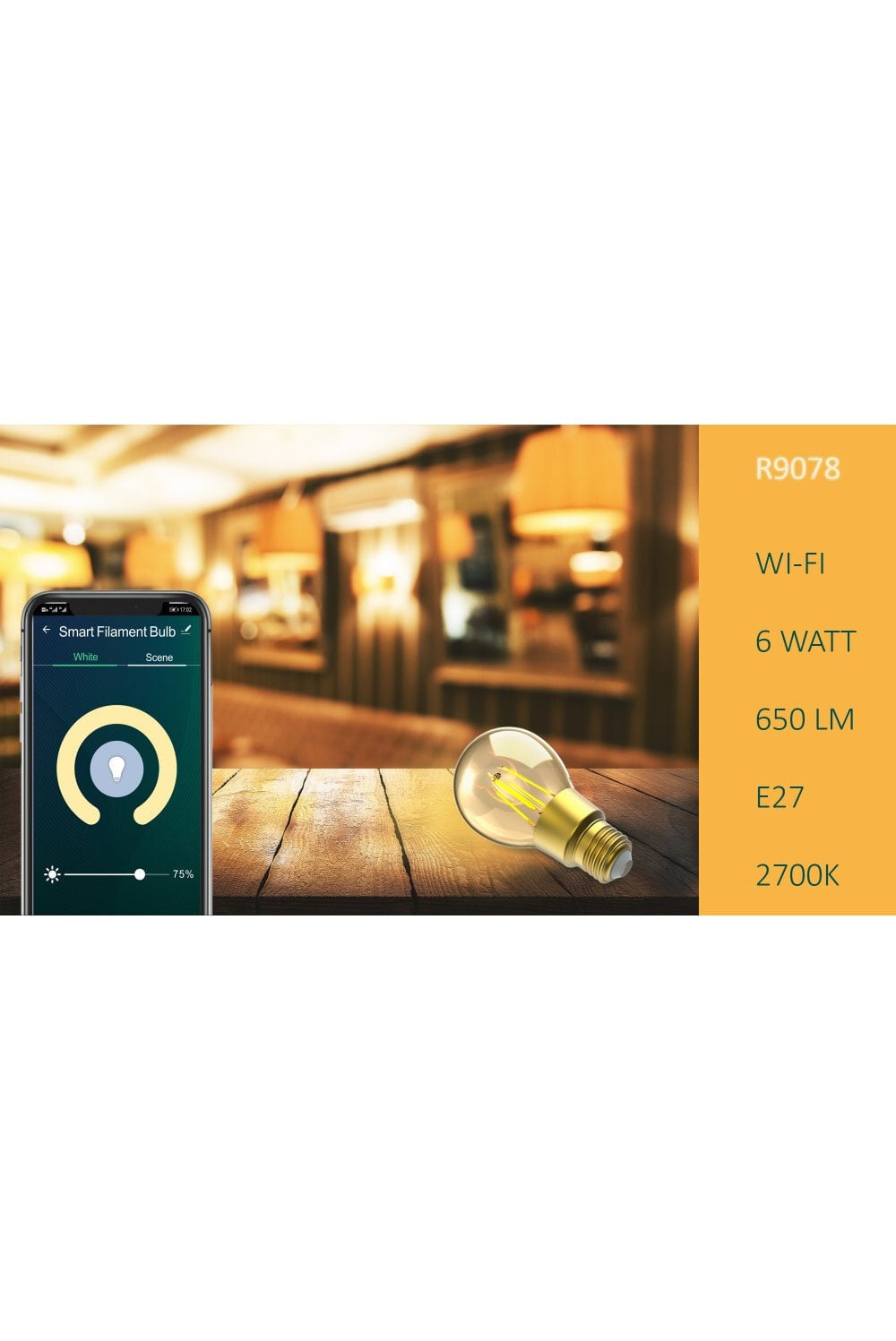 WOOX R9078 intelligent belysning Smart pære Wi-Fi 6 W