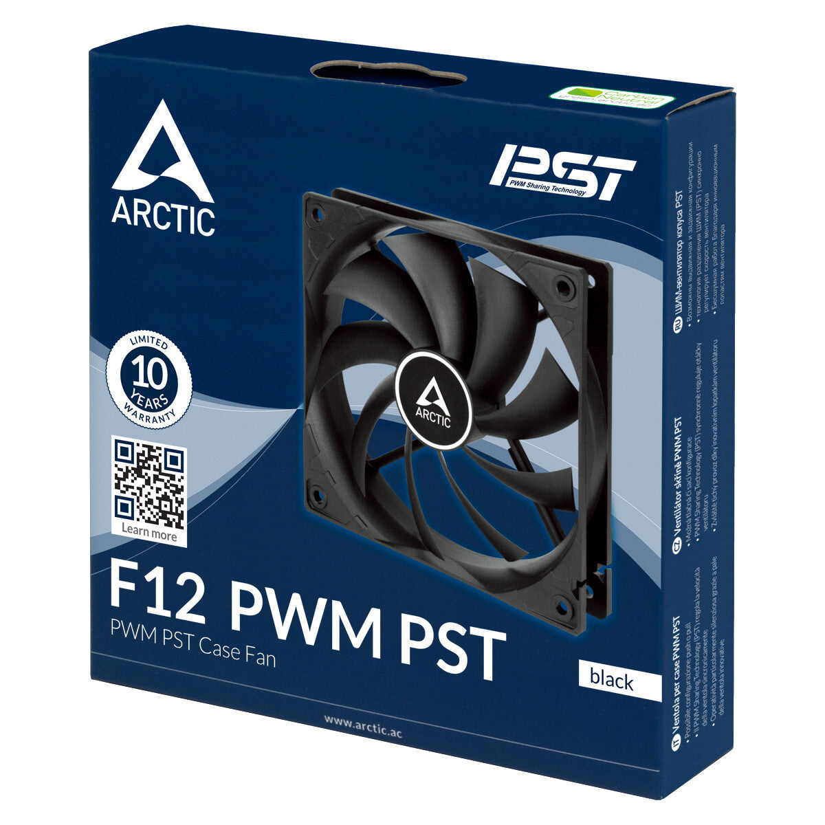 ARCTIC F12 PWM PST Computerkabinet Ventilator 12 cm Sort 1 stk