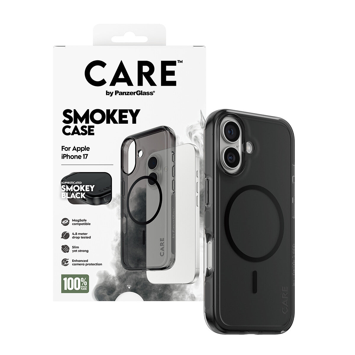 PanzerGlass CARE™ by ® Smokey Case m. Sort MagSafe iPhone 17