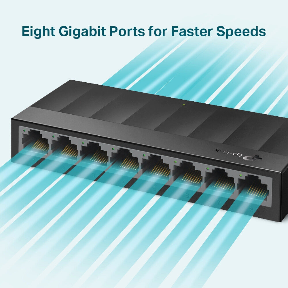 TP-Link LS1008G netværksswitch Ikke administreret Gigabit Ethernet (10/100/1000) Sort