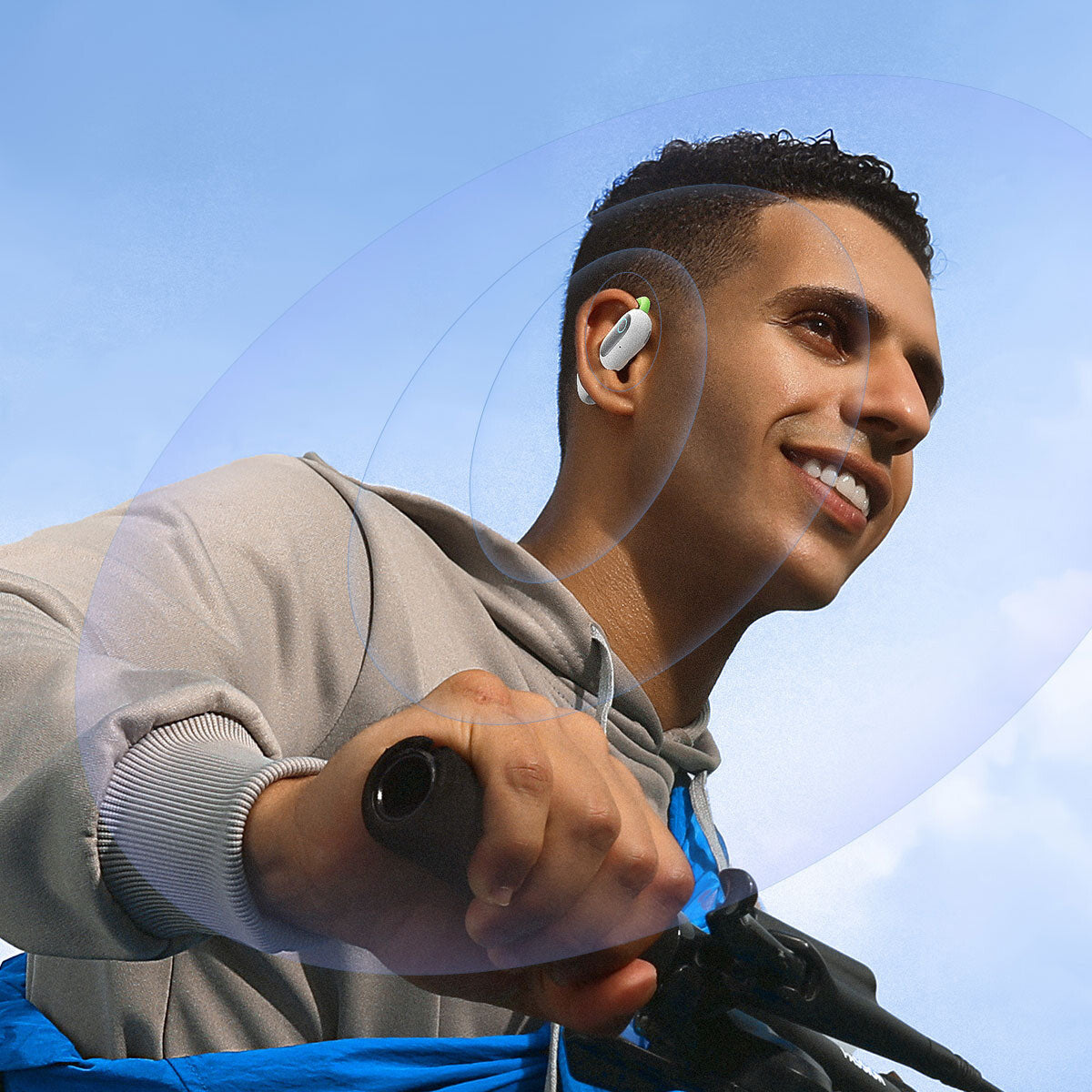 Baseus Eli Sport 1 Headset True Wireless Stereo (TWS) Ørekrog, Open-ear Opkald/musik USB Type-C Bluetooth Lysegrøn, Hvid