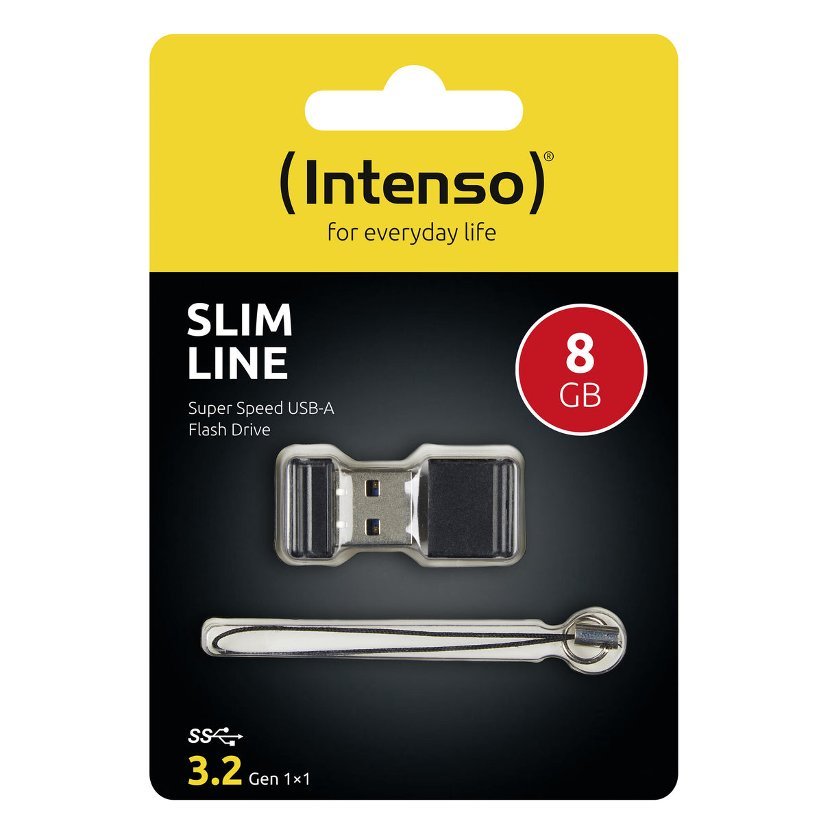 Intenso Slim Line USB-nøgle 8 GB USB Type-A 3.2 Gen 1 (3.1 Gen 1) Sort