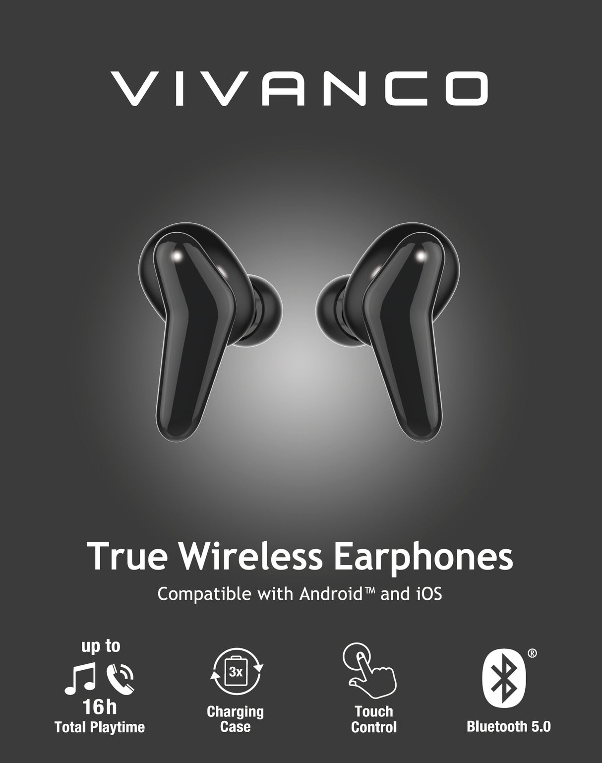 Vivanco Fresh Pair Headset Trådløs I ørerne Opkald/musik Bluetooth Sort