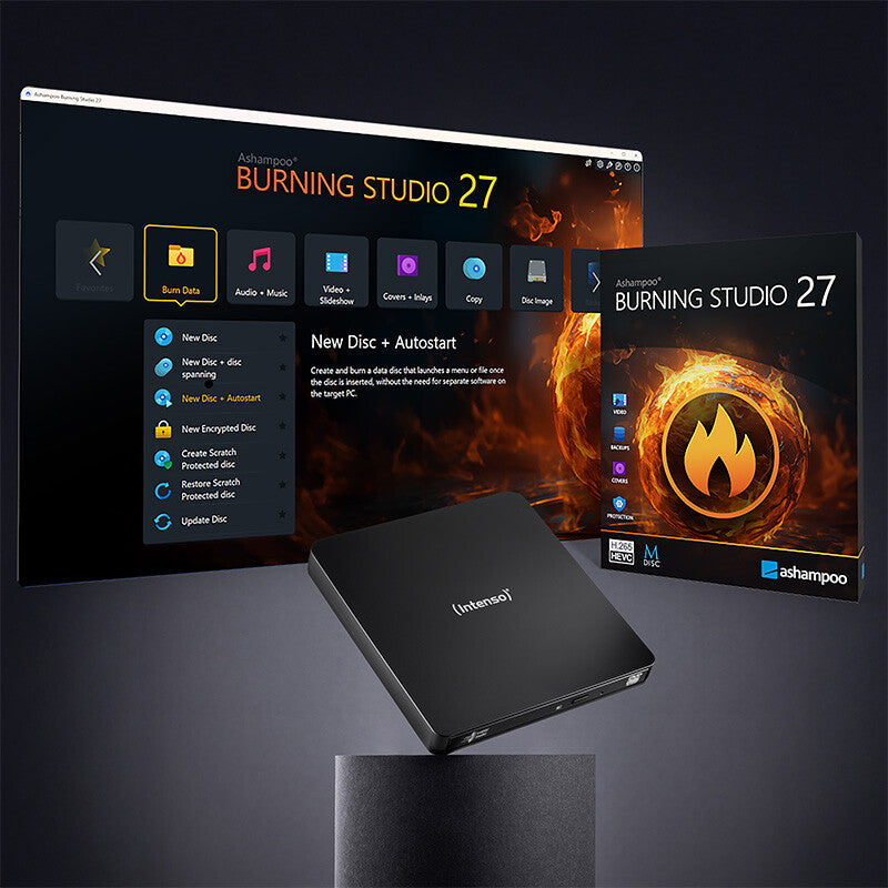 Intenso EOD 400D Slim optisk diskdrev DVD Super Multi DL Sort