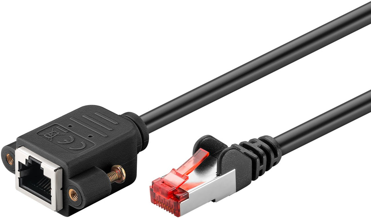 Goobay CAT 6 S/FTP CU Forlængerkabel 1m Sort